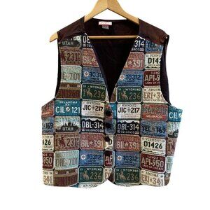 License Plate Patterned Men's Sweater Vest